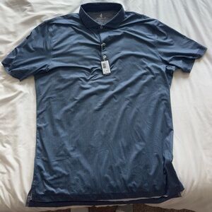 Johnnie-o Featherweight Polo. Size Medium. New With Tags. Navy Golf Tee Print.